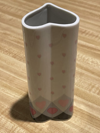 6" Vtg Ceramic Heart Shaped Vase, Japan--SP MTS