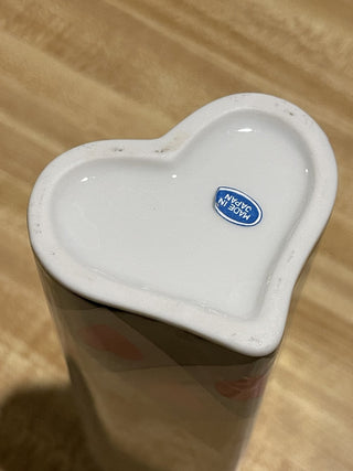 6" Vtg Ceramic Heart Shaped Vase, Japan--SP MTS