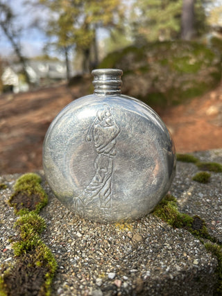 12F GCC JP Golfer Antique Pewter flask -Pinder Bros. 6 Oz.|133725