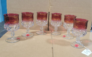 Set of 6 LG Cranberry Goblets RCD|120710