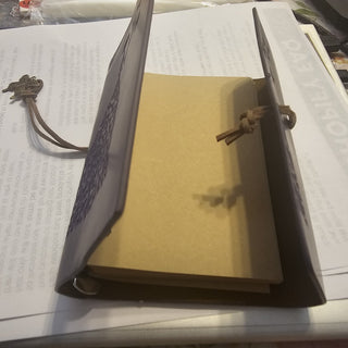 Blue grey faux leather junk journal|78378