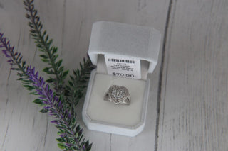 925 Judith Ripka CZ Pave Heart RIng -5 MTS