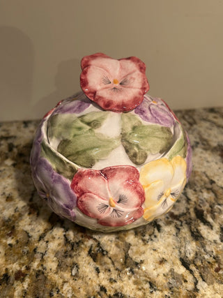 Pansy Trinket Pot with Lid    MTS