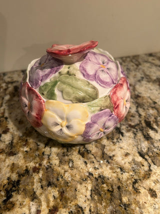 Pansy Trinket Pot with Lid    MTS