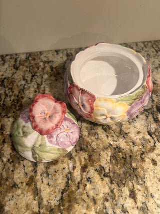 Pansy Trinket Pot with Lid    MTS