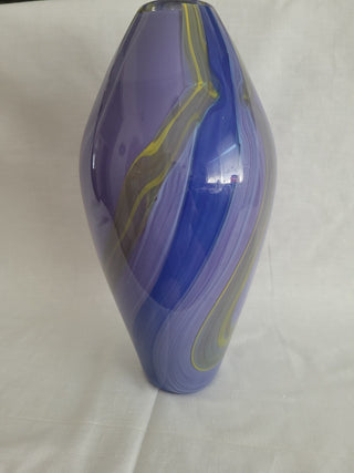 11" Handblown Purple Art Glass Vase, Signed Lindsay RCD