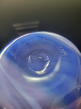 11" Handblown Purple Art Glass Vase, Signed Lindsay RCD