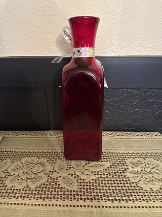 Vintage MCM Handblown Ruby Red Vase - RCD|125957