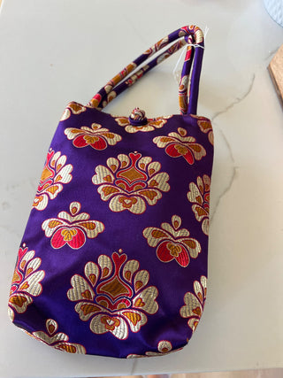 Purple Silk brocade Purse|103129