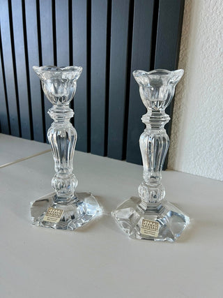 Lead crystal candlestick set of 2 RSV