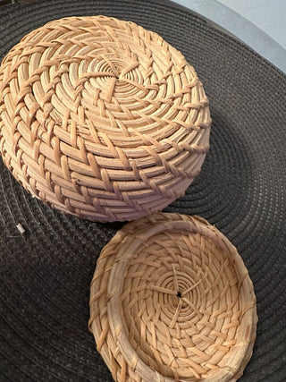 Basket 5.5inch natural round w/lid MTS|131318