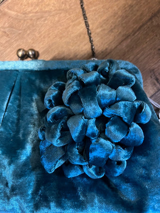 Teal Crushed Velvet Purse MTS|67799