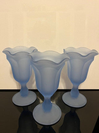 #1083 Frosted Blue Sundae Glassware RSV