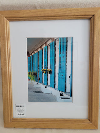 9-1/2" x 11-1/2" Wood Framed Teal Doors Picture RCD