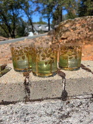 SET OF 6 vintage Culver Starlyte mid-century lowball glasses