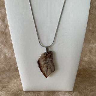 petrified wood necklace, 20" RSV