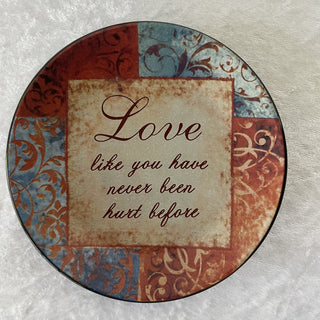 small decorative ceramic dish, Love wisdom RSV