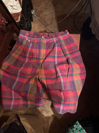 Rare 1990's Vintage London Fog Plaid Shorts  #63 VV MTS