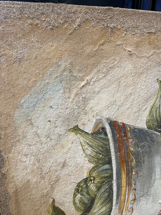 BEAUTIFUL" FIGS IN BOWL" STILL LIFE CANVAS 24" X 24" WIRE HANGER.  STURDY & SOLID WOOD FRAME ON BACK. HEAVYWEIGHT CANVAS HAS LOVELY TEXTURE LIKE AN ORIGINAL ART PIECE. FROM HIGH END BAY AREA INTERIOR DESIGN SHOP - DESIGN & INTERIORS LOS ALTOS (KJS) RCD|163912