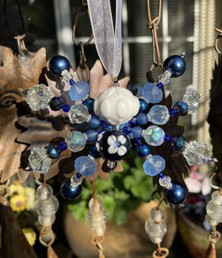 Spider Sun Catcher blue w/daisy|63633