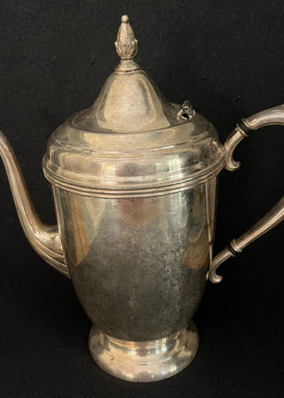 VINTAGE SILVER PLATED COFFE POT WITH LOVELY PATINA 11" T (KJS) RCD