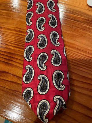 Hickey-Freeman Red Paisley Silk Tie~MTS
