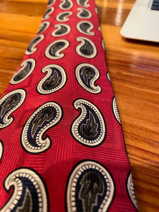 Hickey-Freeman Red Paisley Silk Tie~MTS
