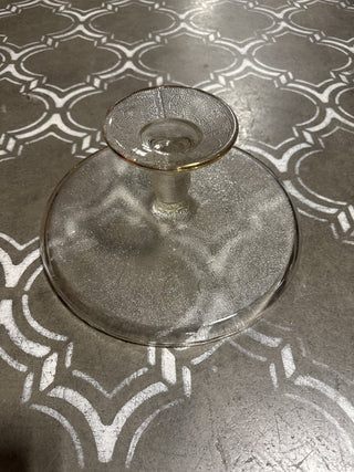 AJ - Glass Cake Stand with Gold Trim MTS|120356