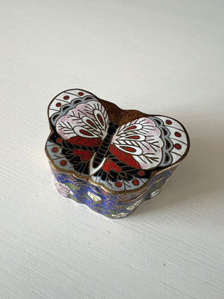 Cloisonné Butterfly enamel trinket box RSV|105398