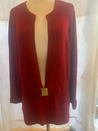 Red  Jones New York sweater w/buckle MTS|127913