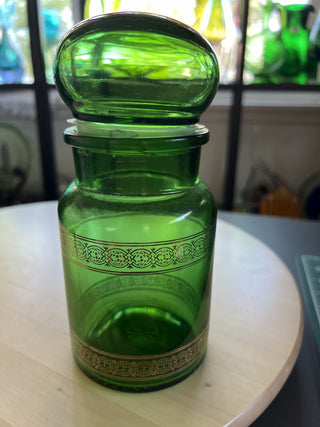 Small bubble top staple jar w/gold trim RSV|90474