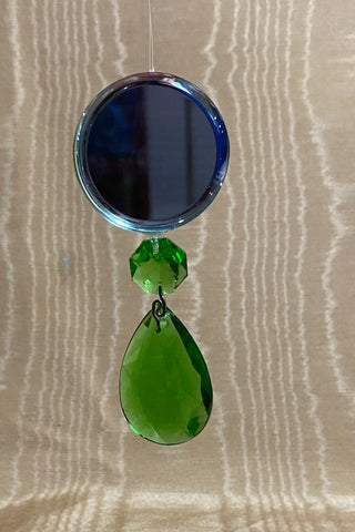 Rnd Mirror 1.5 in Green Prism Christmas Ornament RSV|128507