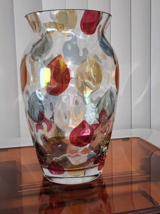 Vase Orange, Blue, Yellow drops|65707