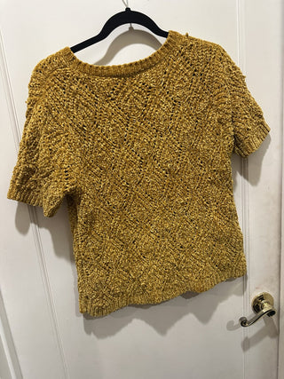Loft Large size  Yellow Short Sleeve Sweater with pom poms #63 VV MTS