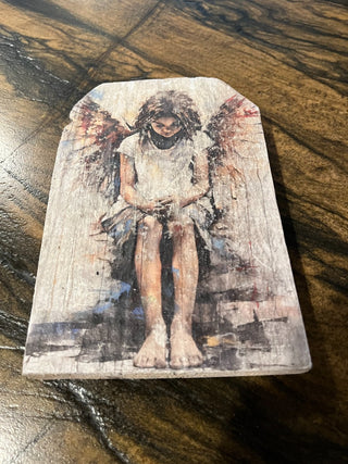 Angel Design on Wood Block RSV|80033
