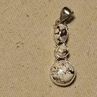 .925 3 stone wild horse pendant