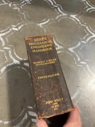 Antique Leather Book: Kent’s Mechanical Engineers’ Handbook 1923