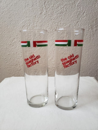 Vtg Spaghetti Factory Italian Soda Glasses Set of 2 - RCD|98291