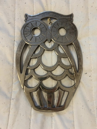JP Vintage Silver Owl Trivet