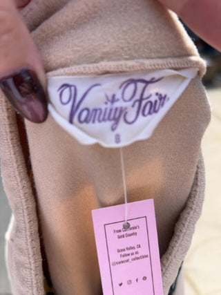 1970s Vanity Fair full-zip velour robe with black trim/leopard print size 8