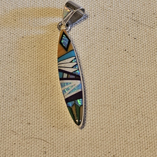 Galaxy multi stone signed sterling pendant|87849