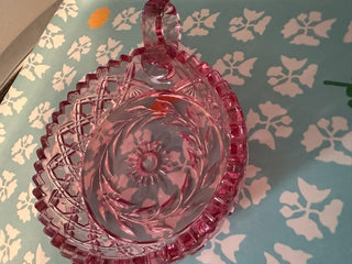 Pressed Glass Round PINK MTS|115222