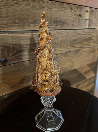 Handmade Amber Crystal Wrapped Christmas Tree ~MTS|138668