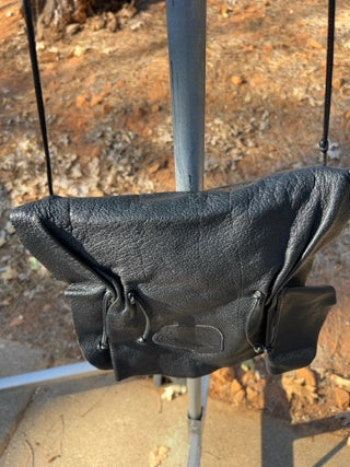 Vintage Carlos Falchi Black Leather Crossbody