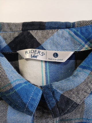 Flannel Blue & White Shirt, Large|108452