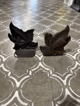AJ - Brass Leaf Bookends Set of 2 MTS|62321