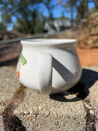 vintage Dat'l Do-It, Inc. ceramic vegetable soup recipe mug