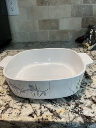 Vintage CorningWare Shadow Iris 2 Liter Casserole Dish RCD