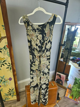 Vtg 90s Jane Ashley Beaded Floral Dress MTS|101891