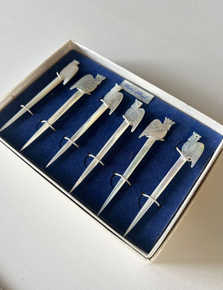 Vintage mother of pearl cocktail picks RSV